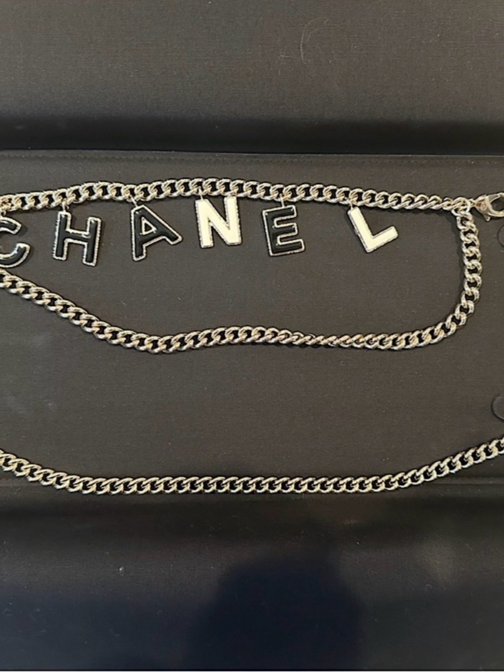 CHANEL Gold Letter Chain Belt - Gold